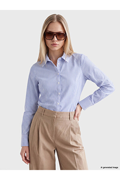 LC Waikiki Esvab • Modern & Distinctive Striped Poplin Women's Shirt