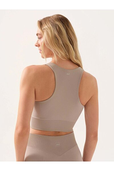 Jerf Motion Yumuşak Dokulu Crop Top Vizon