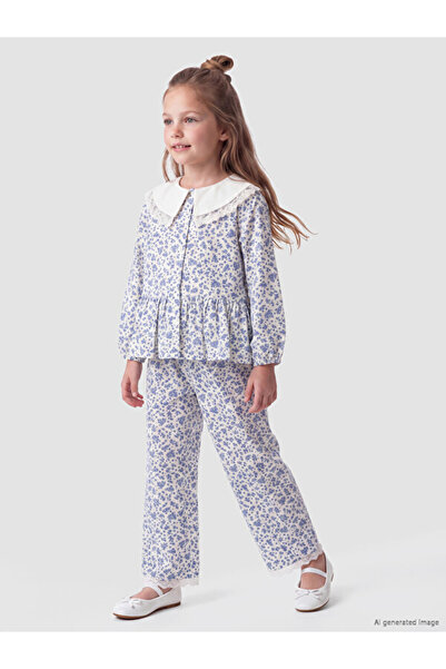 LC Waikiki Esvab • Modern & Distinctive Floral Blouse and Pants for Girls