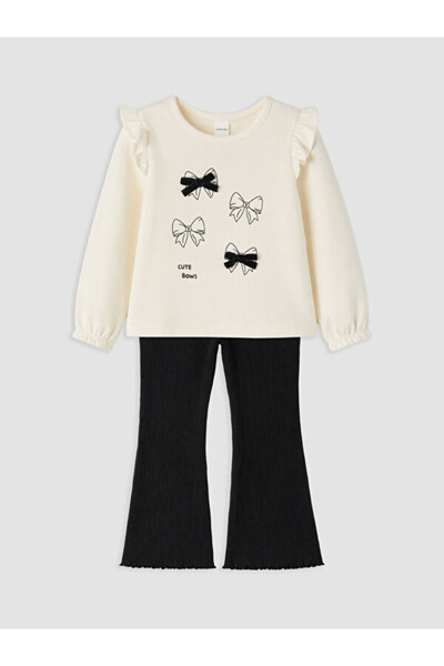 LC Waikiki Esvab • Modern & Distinctive Bow Printed Spanish Style Baby Girl Set