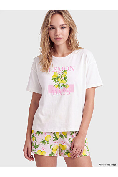 LC Waikiki Esvab • Modern & Distinctive Lemon Printed Women's Shorts Pajama Set
