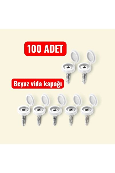 eozplus 100 Adet Beyaz Plastik Vida Kapağı,Vida Gizleme Kapağı
