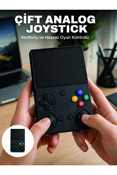 Beta Moda Hub 3.5 İnç IPS Ekran Retro Oyun Konsolu 64GB Dahili Hafıza Çift Analog Joystick Taşınabilir El Konsolu