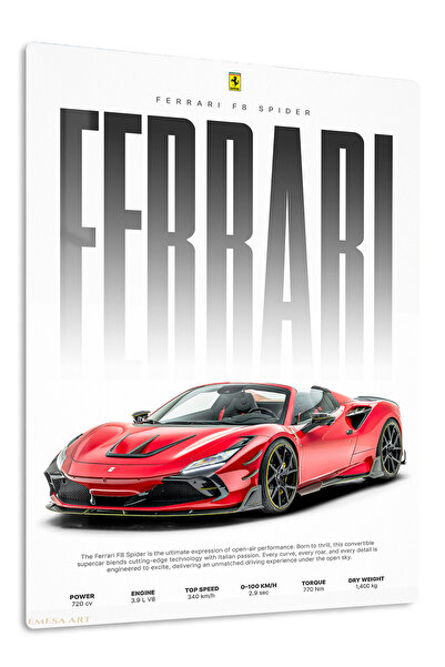 Emesa Art Red Ferrari Supercar Poster Metal Wall Art