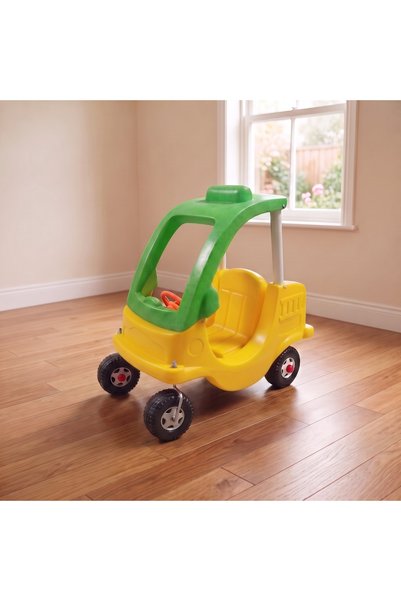 jonaeinah Excellent Durable Plastic Push Car Toy for Kids with Roof and Steer...