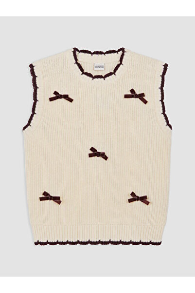 LC Waikiki Esvab • Modern & Distinctive Girls' Knit Sweater with Bow Detail