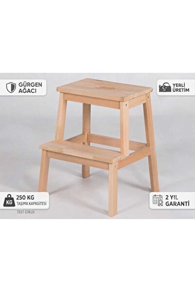 munywood Basamaklı Ahşap Tabure (Gürgen) Ahşap Basamak