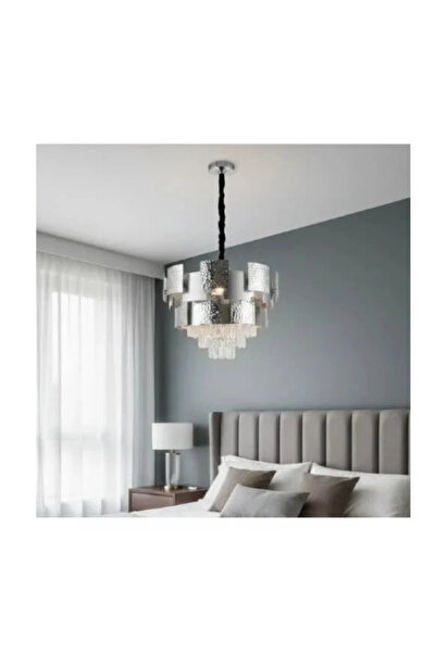 janalightings 50cm Silver Crystal Chandelier