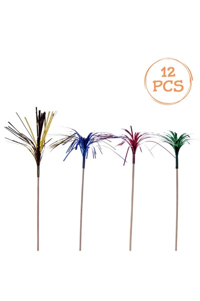 OEM Bețe decorative metalice pentru tort - 12 bucăți, înălțime 15cm