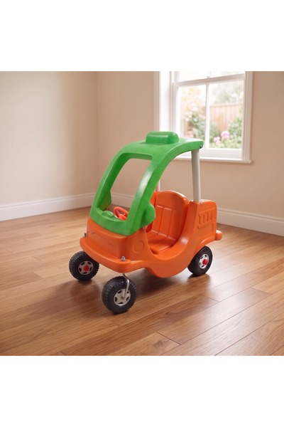 jonaeinah Excellent Durable Plastic Push Car Toy for Kids with Roof and Steer...