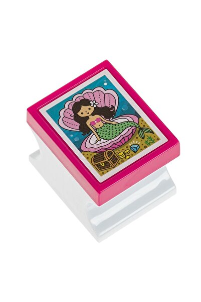 OEM Ștampilă Pătrată Sirena cu Cerneală Colorată - 3x3 cm