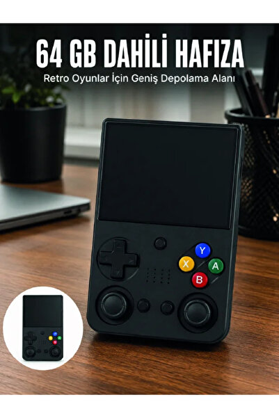RÜZGAR DEKOR aşınabilir Retro El Oyun Konsolu 64GB Hafızalı IPS Ekranlı Oyun Cihazı