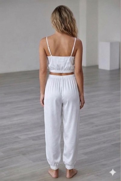 AMOUR NİGHT Royal Touch Satin Strap Pajama Set