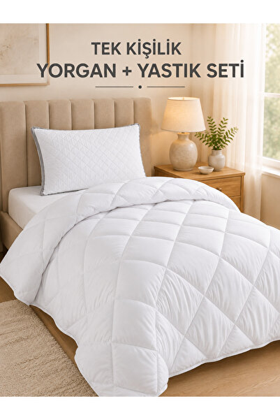 Lenaline Home Textile Tek Kişilik Yorgan + 1’li Yastık Seti 155x215 cm