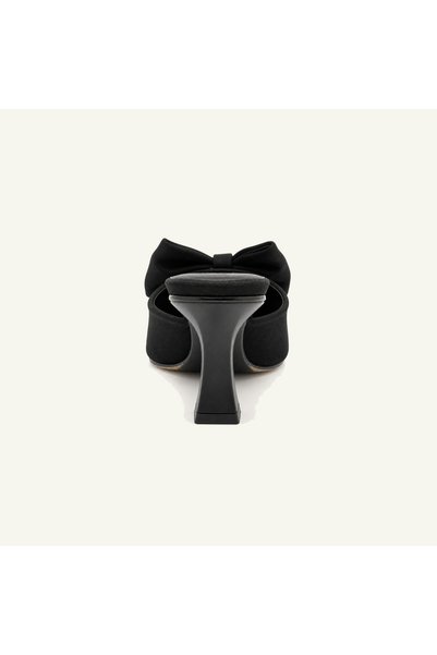 nuvora Women's Bowknot Open-Back 7 cm Heeled Slippers, Stylish and Elegant Summer Casual Shoes
