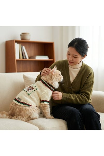 Lady Fify Lion Cream Sweater for Cat and Dog
