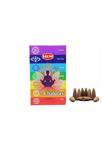 Hem 7 Chakras (7 Çakra Kokulu) Şelale (Back Flow) Konik Tütsü 10'lu Dengeleyi...
