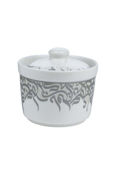 Trust Porcelain Sugar Pot White/Silver (9.5x9.5x7cm)