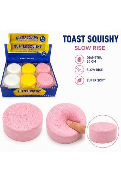 OEM Jucărie squishy antistres în formă de pâine prăjită rotundă, revenire len...