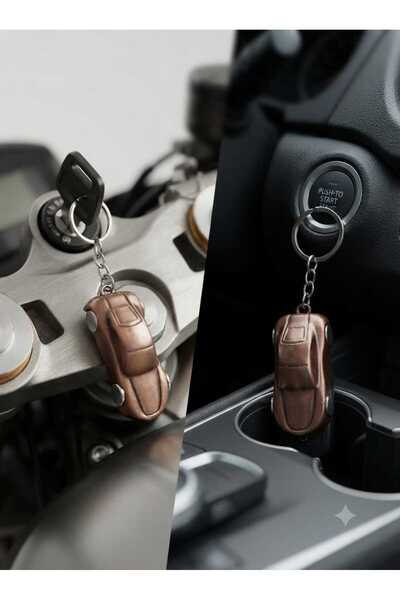 ÇEÇEN HOME Metal Sports Car Design Ignition Keychain - Durable Stainless Stee...