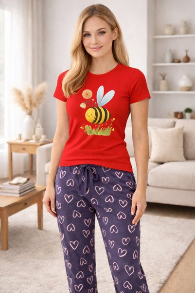 MVRDAR Pijamale dama din bumbac premium, pijama femei confortabila