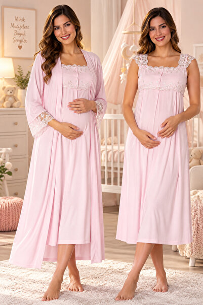 by İGP Comfortable Fit Maternity Morning Nightgown Set Effortt