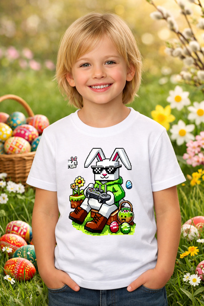 MVRDAR Tricou copii Paste fericit - tricou unisex din bumbac 100%, colectia P...