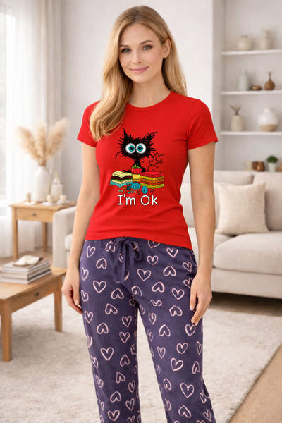 MVRDAR Pijamale dama din bumbac premium, pijama femei confortabila