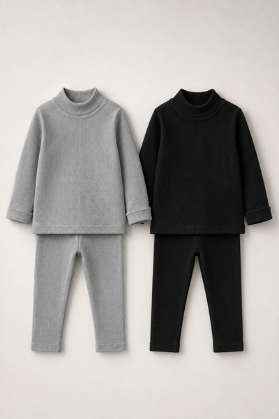 mini kanka 1-16 Years Old Children's 2-Piece Children's Fleece Undershirt Set...