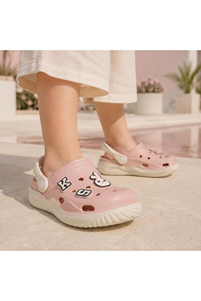 rs riva shoes Girl's Sabo Slippers with Rabbit Figure, Rotating Strap, Lightw...