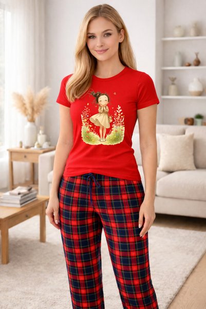 MVRDAR Pijamale dama din bumbac premium, pijama femei confortabila