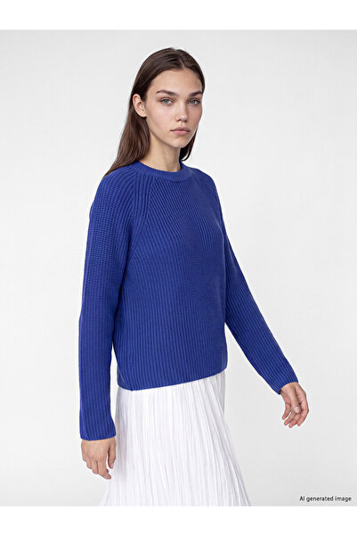 LC Waikiki Lcw Modest Blue Crew Neck Women's Knitwear Sweater