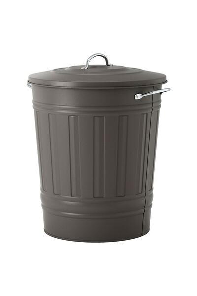 IKEA Modern Gri Çöp Kutusu 40 lt - Şık Banyo Aksesuarı