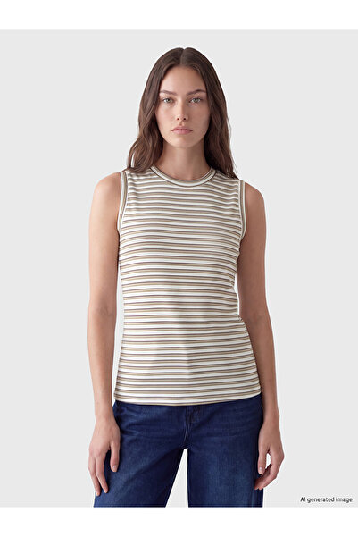 LC Waikiki Lcw Modest Mixed Crew Neck Striped Women's Undershirt