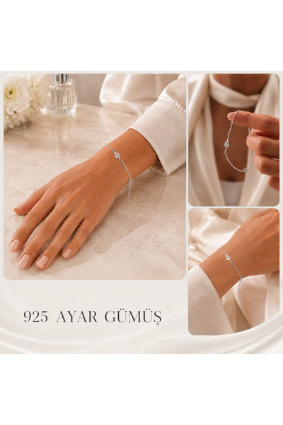 ozzanova Ozza Nova 925 Ayar Gerçek Gümüş Buğday Başağı Bileklik Ayarlanabilir...