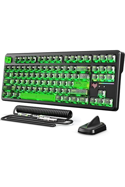 Attack Shark لوحة مفاتيح ألعاب ميكانيكية لاسلكية X87 Ultra 8K، 87 مفتاحًا TKL...