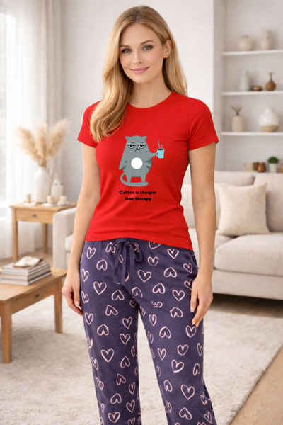 MVRDAR Pijamale dama din bumbac premium, pijama femei confortabila