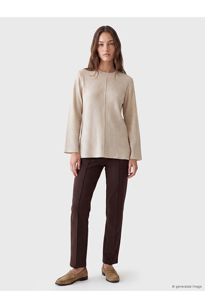 LC Waikiki Lcw Modest Brown High Waist Slim Fit Women's Trousers
