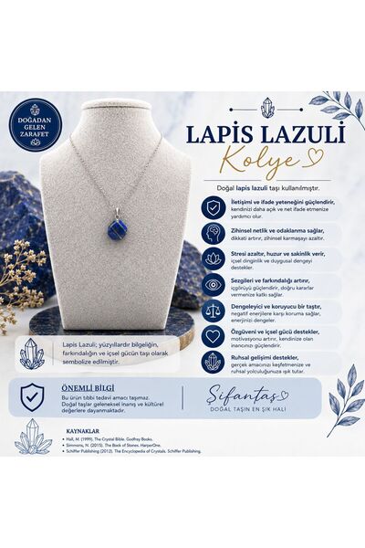 ŞİFAMTAŞ Lapis Lazuli Natural Stone Pendant (2)