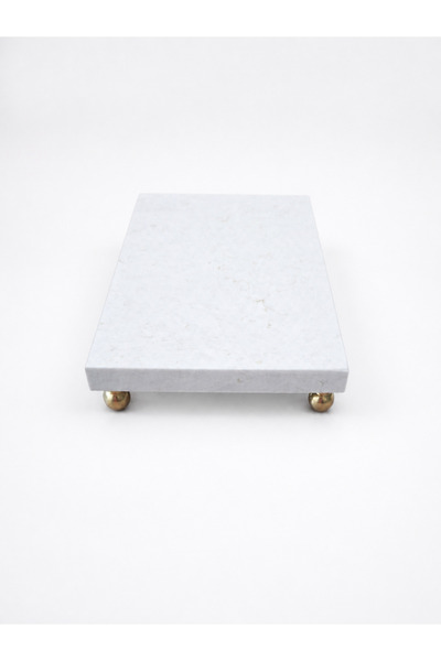 Nexa Doğaltaş Footed Marble Presentation Tray and Oil Dish Base – 25X15 cm Rectangular Marble Tray