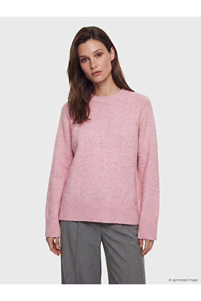 LC Waikiki Lcw Modest Pink Crew Neck Women's Knitwear Sweater