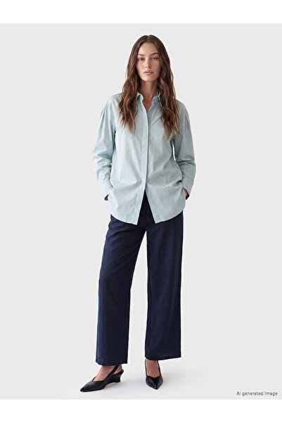 LC Waikiki Lcw Modest Navy Blue Elastic Waist Women's Trousers