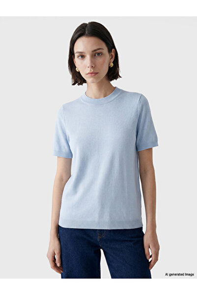 LC Waikiki Lcw Modest Blue Crew Neck Women's Knitwear Sweater