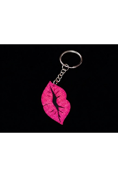 Generic Brand Stylized Lip Design Keychain - 3D Printing - Fuchsia