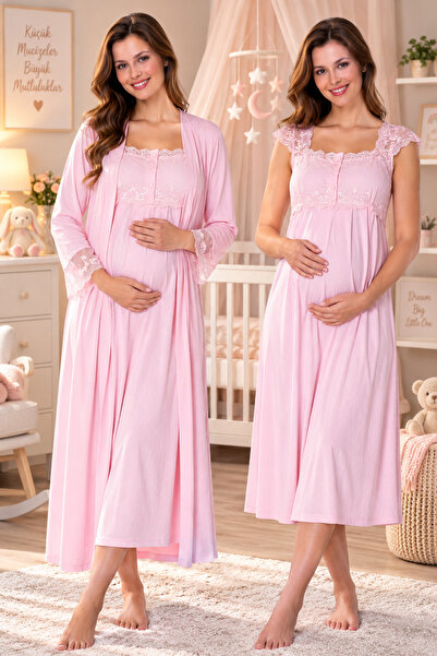 by İGP Pajama-Style Maternity Nightgown Set Effortt