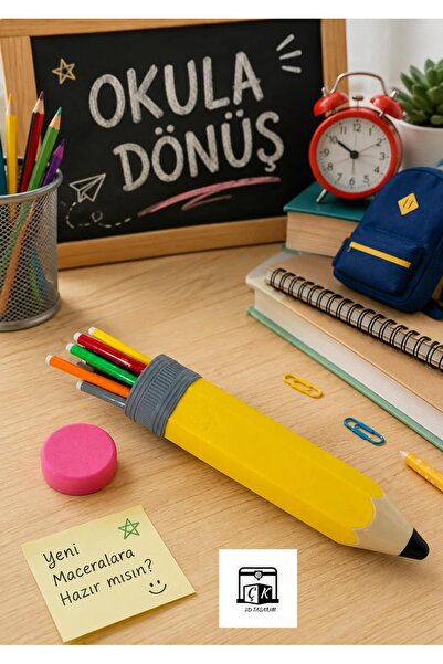 ÇK 3D TASARIM Giant Pen Holder in the Shape of a Pen -27 cm