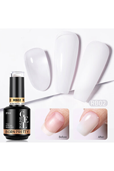 Born Pretty Pro Rubber Base Renkli Base Coat 15 ml RBNEW-02 (RAKI BEYAZI)
