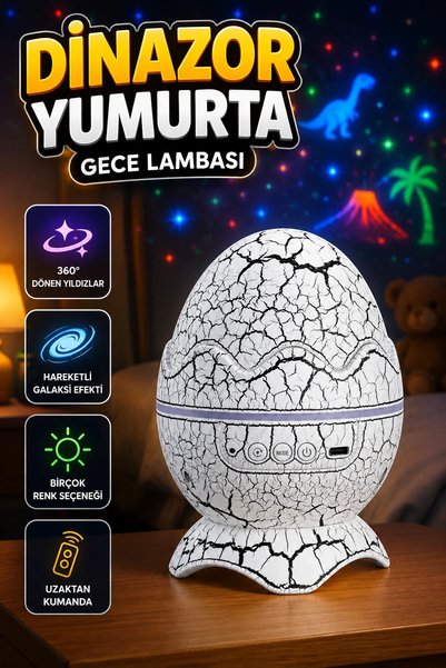 canrodi Decorative Night Light with Dinosaur Egg Design
