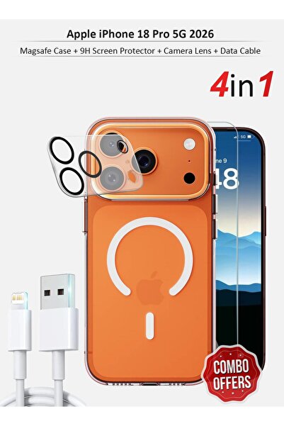 Wtech Apple iPhone 18 Pro 5G 2026 4 in 1 Chappeline Clear MagSafe Not Yellowi...