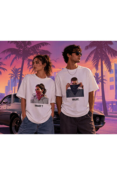 Dupe Design Trust Printed Lover's T-Shirt – Unisex Oversize T-Shirt for Women...